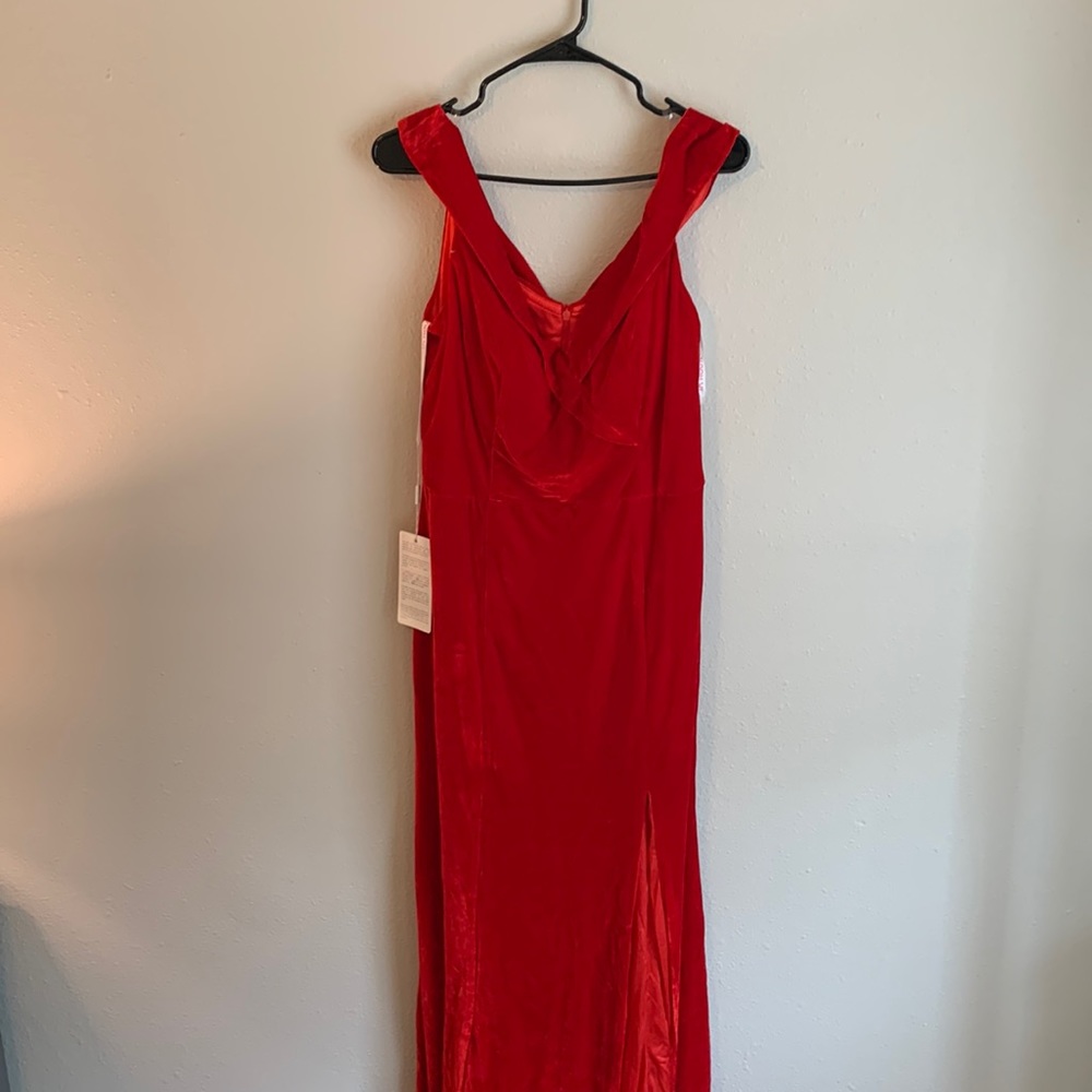 Red velvet formal gown